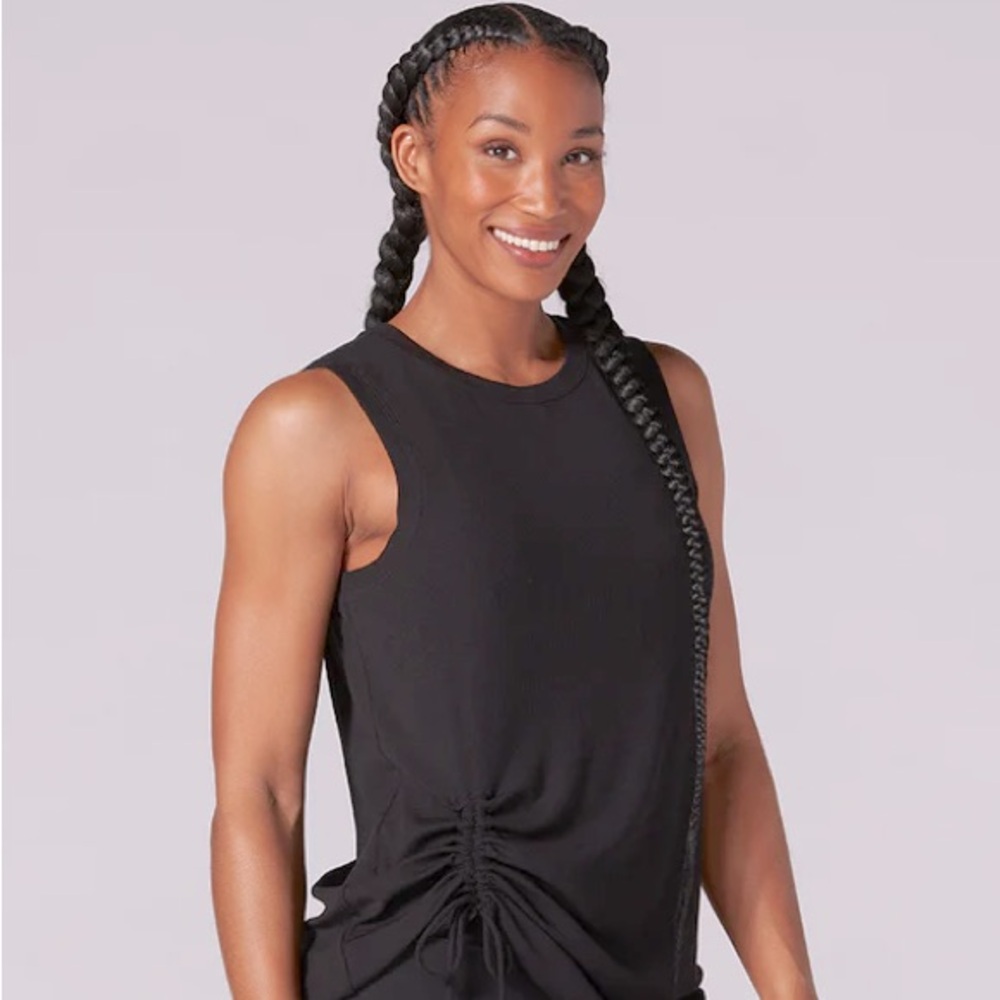 Tavi Active Sold @Neiman Marcus Ebony Cinched Tank Sz XS Muscle Tank Silhouette